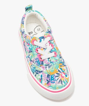 Baskets en toile imprimé tropical à lacets élastiques bébé fille vue6 - GEMO 4G BEBE - GEMO
