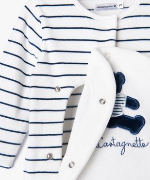 Pyjama en velours ouvert devant bébé - LuluCastagnette vue3 - LULUCASTAGNETTE - GEMO