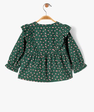 Blouse en velours fines côtes à volants bébé fille vue3 - GEMO(BEBE DEBT) - GEMO