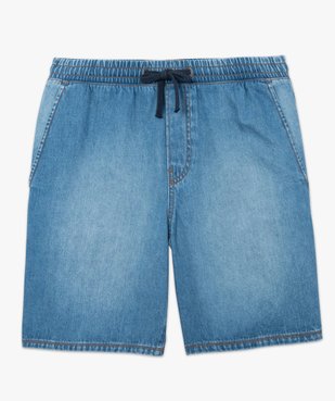 Bermuda homme en jean avec ceinture élastiquée vue4 - GEMO 4G HOMME - GEMO