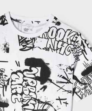 Tee-shirt manches courtes avec motif streetwear garçon vue2 - GEMO 4G GARCON - GEMO