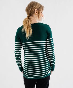 Pull de grossesse et d'allaitement à rayures vue6 - GEMO (MATER) - GEMO