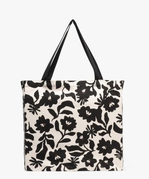 Tote bag en toile à motifs fleuris vue1 - GEMO (ACCESS) - GEMO