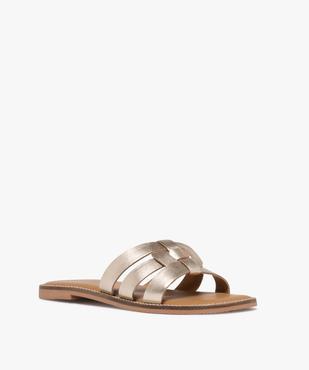 Sandales mules avec brides croisées en cuir femme - Tanéo vue2 - TANEO GEMO FOR GOOD - GEMO