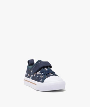 Baskets en toile imprimée avec scratch et lacets élastiques garçon vue3 - GEMO 4G GARCON - GEMO