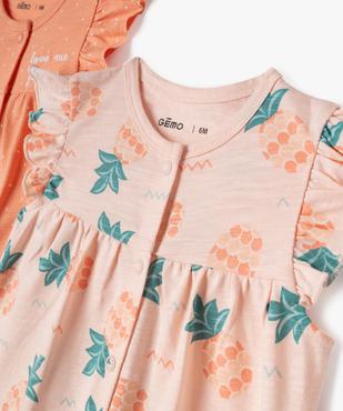 Combishort en coton avec volants sur les épaules bébé fille (lot de 2) vue2 - GEMO(BB COUCHE) - GEMO