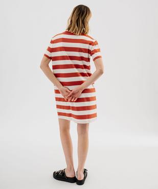 Robe tee-shirt à manches courtes rayée femme vue3 - GEMO(FEMME PAP) - GEMO