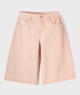 Bermuda extra large en toile denim colorée fille vue1 - GEMO (JUNIOR) - GEMO