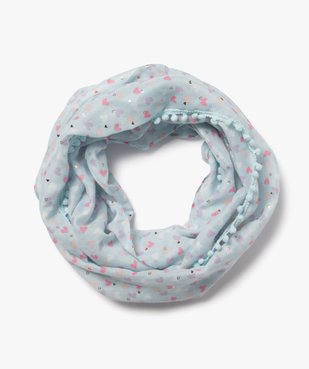Foulard snood à motifs coeurs fille vue1 - GEMO 4G FILLE - GEMO