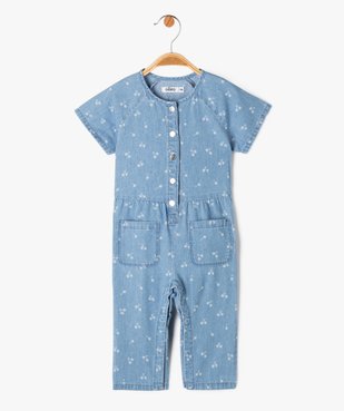 Combinaison à manches courtes avec motifs cerises bébé fille vue1 - GEMO 4G BEBE - GEMO