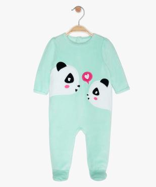 Pyjama bébé fille en velours à motif panda vue1 - GEMO(BB COUCHE) - GEMO