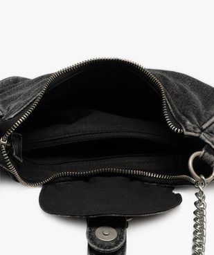 Sac besace en jean à bandoulière chaîne femme vue3 - GEMO (ACCESS) - GEMO