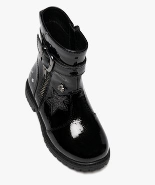 Boots fille vernies à détails argentés avec zip intérieur et fantaisie - LuluCastagnette vue5 - LULU CASTAGNETT - GEMO