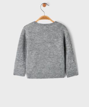 Gilet en maille fantaisie avec fil métallisé bébé fille vue3 - GEMO(BEBE DEBT) - GEMO