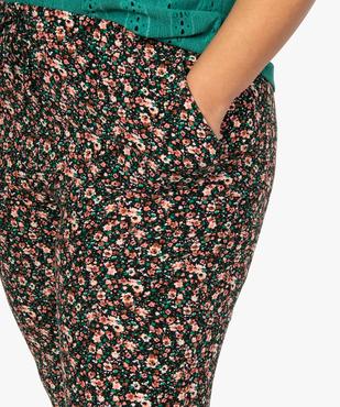 Pantalon femme grande taille large et fluide imprimé à taille élastiquée vue2 - GEMO (G TAILLE) - GEMO