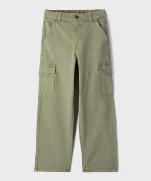 Pantalon cargo loose en denim stretch coloré garçon vue2 - GEMO (JUNIOR) - GEMO