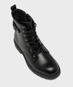 Boots crantées look rangers à lacets et zip femme vue5 - 5 MILES - GEMO