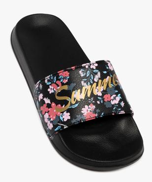 Mules de piscine imprimé fleuri à bandeau moussé femme  vue5 - GEMO (PLAGE) - GEMO