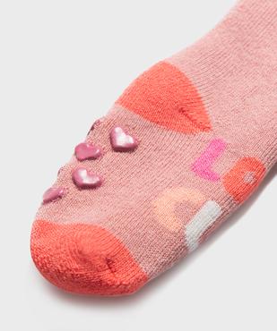 Chaussettes antidérapantes multicolores bébé fille (lot de 2) vue3 - GEMO 4G BEBE - GEMO