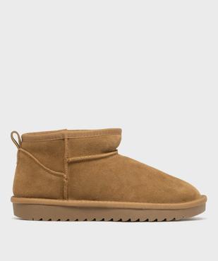 Boots fourrées dessus cuir femme vue1 - SANS MARQUE - GEMO