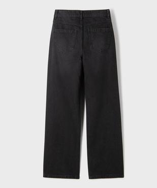 Jean straight en denim 100% coton à strass fille vue3 - GEMO (JUNIOR) - GEMO
