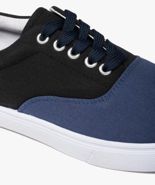 Baskets homme en toile bicolores et à lacets vue6 - GEMO 4G HOMME - GEMO