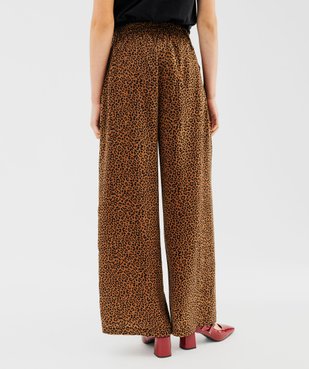 Pantalon fluide coupe large à motif léopard femme vue3 - GEMO(FEMME PAP) - GEMO