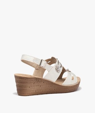 Sandales femme confort à talon compensé et brides strass vue4 - GEMO (CONFORT) - GEMO