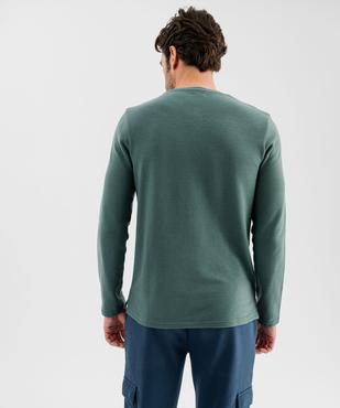 Tee-shirt à manches longues à col tunisien homme vue3 - GEMO (HOMME) - GEMO