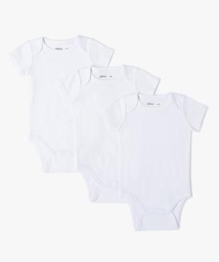 Bodies bébé manches courtes (lot de 3) 100% coton biologique vue1 - GEMO 4G BEBE - GEMO