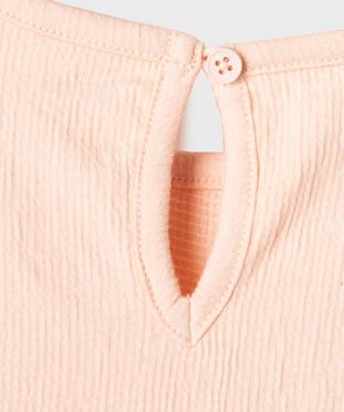 Tee-shirt manches courtes en maille texturée bébé fille vue2 - GEMO 4G BEBE - GEMO