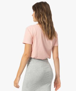 Tee-shirt femme avec large col V vue3 - GEMO(FEMME PAP) - GEMO