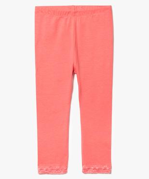 Legging uni avec finition dentelle vue1 - GEMO (ENFANT) - GEMO