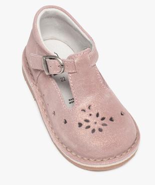 Babies bébé fille dessus cuir uni motifs perforés vue5 - GEMO(BEBE DEBT) - GEMO