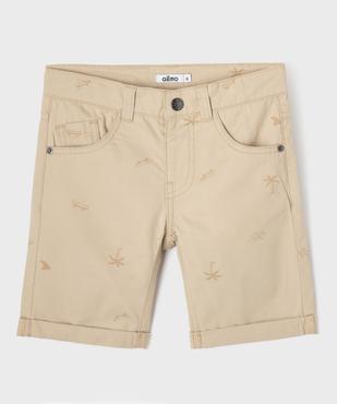 Bermuda en coton twill imprimé à revers garçon vue9 - GEMO 4G GARCON - GEMO