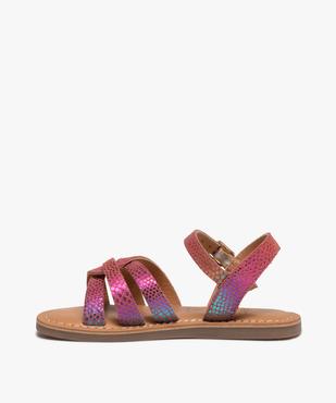 Sandales fille à talon plat et brides métallisées vue3 - GEMO (ENFANT) - GEMO