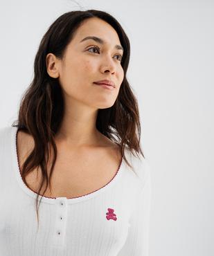 Pyjama côtelé femme - LuluCastagnette vue4 - LULUCASTAGNETTE - GEMO