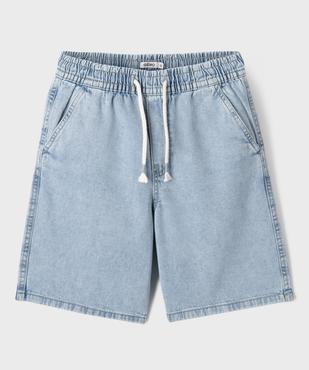 Bermuda en jean regular à taille élastiquée garçon vue1 - GEMO (JUNIOR) - GEMO