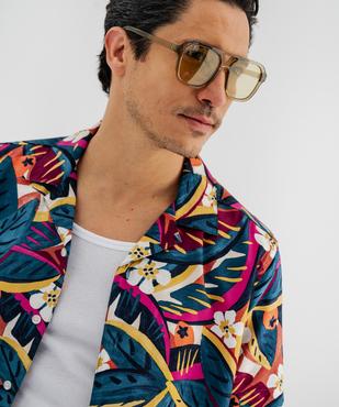 Chemise manches courtes et col cubain en viscose majoritaire homme vue2 - GEMO 4G HOMME - GEMO