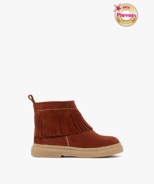Boots bébé fille en cuir suédé à franges et à zip - NA! vue1 - NA! - GEMO