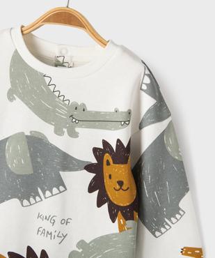 Sweat avec motifs animaux sauvages bébé garçon vue2 - GEMO 4G BEBE - GEMO