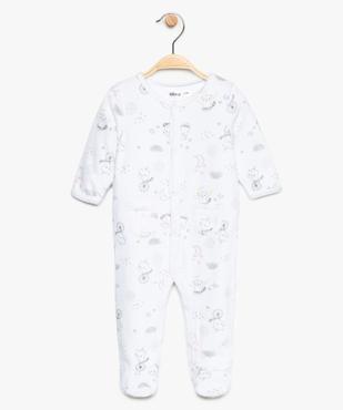 Pyjama bébé en velours fermeture devant avec motifs ratons laveurs vue1 - GEMO(BB COUCHE) - GEMO