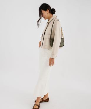 Veste courte en suédine avec poches à rabat femme vue1 - GEMO 4G FEMME - GEMO