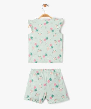 Pyjashort bébé fille 2 pièces à motif fruits vue3 - GEMO(BB COUCHE) - GEMO