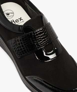 Derbies femme confort à semelle compensée et à détails vernis effet croco vue6 - G'FLEX - GEMO