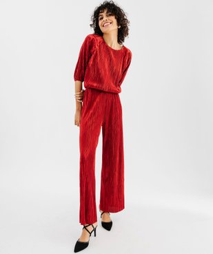 Pantalon en maille plissée métallisée femme vue4 - GEMO(FEMME PAP) - GEMO
