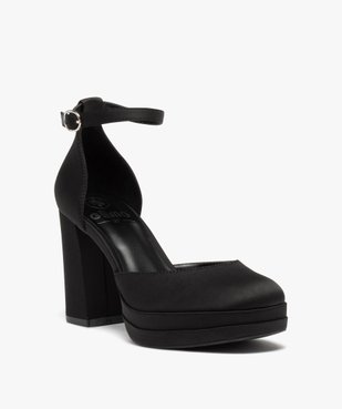 Escarpins femme à talon haut plateforme en satin  vue3 - FOLLOW ME - GEMO