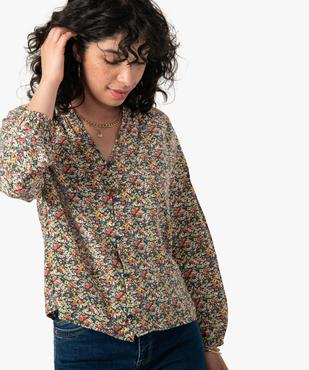 Blouse femme à manches longues à motifs fleuris vue2 - GEMO(FEMME PAP) - GEMO