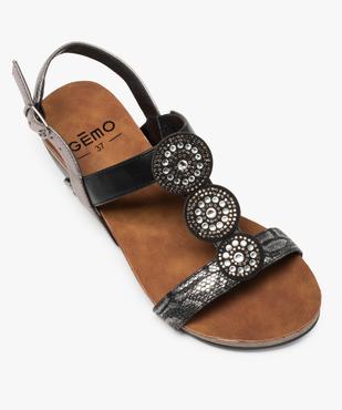 Sandales femme à talon compensé et brides strass vue5 - GEMO(URBAIN) - GEMO