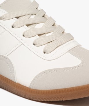 Baskets femme avec semelle en caoutchouc et contrastes en suédine vue6 - SANS MARQUE - GEMO